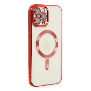 Newface Apple iPhone 12 Pro Max Kılıf Kross Magneticsafe Kapak - Kırmızı