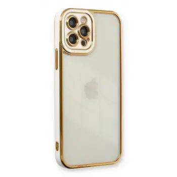 Newface Apple iPhone 12 Pro Max Kılıf Liva Lens Silikon - Beyaz