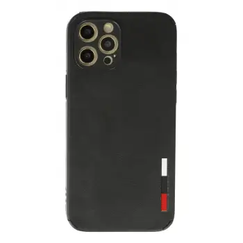 Newface Apple iPhone 12 Pro Max Kılıf Loop Deri Silikon - Siyah