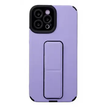 Newface Apple iPhone 12 Pro Max Kılıf Mega Standlı Silikon - Lila