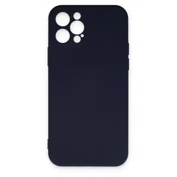 Newface Apple iPhone 12 Pro Max Kılıf Nano içi Kadife Silikon - Lacivert