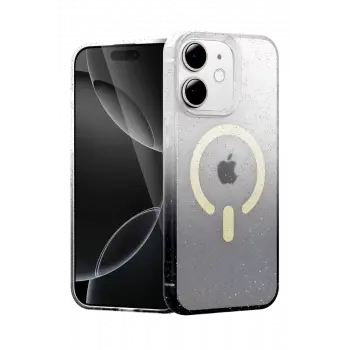 Newface Apple iPhone 12 Pummel Shiny Magsafe Kapak - Siyah