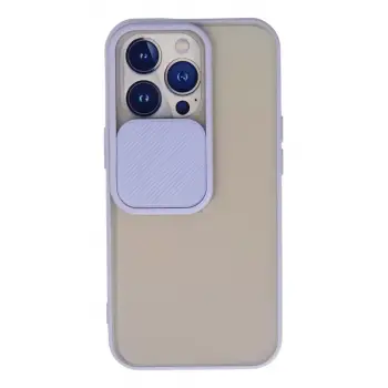Newface Apple iPhone 13 Pro Kılıf Palm Buzlu Kamera Sürgülü Silikon - Lila