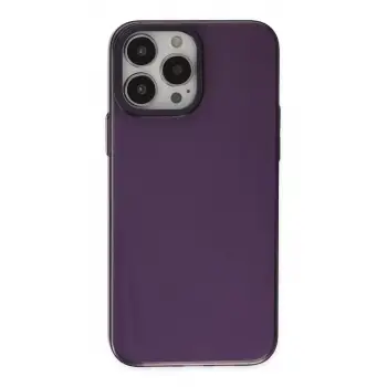 Newface Apple iPhone 13 Pro Max Kılıf Anka PC Sert Metal Kapak - Mor