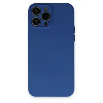 Newface Apple iPhone 13 Pro Max Kılıf Nano içi Kadife Silikon - Lacivert