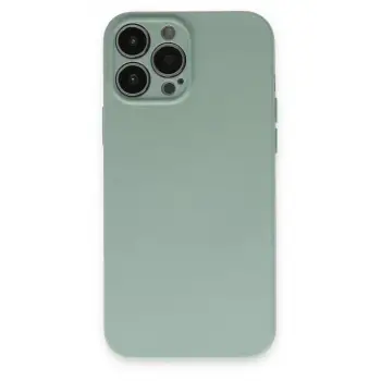Newface Apple iPhone 13 Pro Max Kılıf Nano içi Kadife Silikon - Su Yeşili
