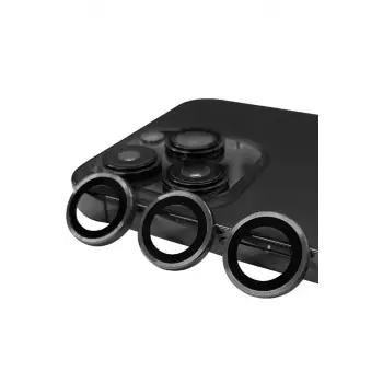 Newface Apple iPhone 13 Pro Max Raze Metal Kamera Lens - Gri
