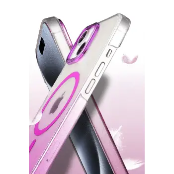 Newface Apple iPhone 14 Glossy Magsafe Kapak - Mor