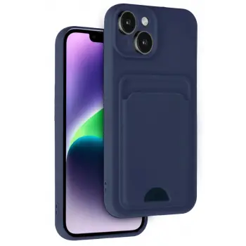 Newface Apple iPhone 14 Kılıf Kelvin Kartvizitli Silikon - Lacivert