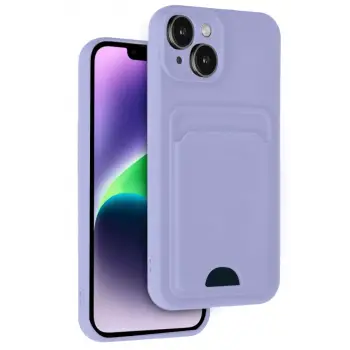 Newface Apple iPhone 14 Kılıf Kelvin Kartvizitli Silikon - Lila