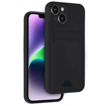 Newface Apple iPhone 14 Kılıf Kelvin Kartvizitli Silikon - Siyah
