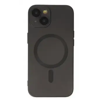 Newface Apple iPhone 14 Plus Kılıf Moshi Lens Magneticsafe Silikon - Siyah