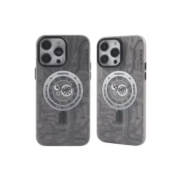 Newface Apple iPhone 14 Pro Max Kılıf Apollo Magneticsafe Desenli Kapak - Apollo Siyah - 1