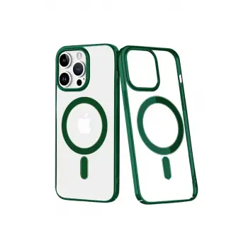Newface Apple iPhone 14 Pro Max Kılıf Element Magneticsafe Sert Kapak - Köknar Yeşili