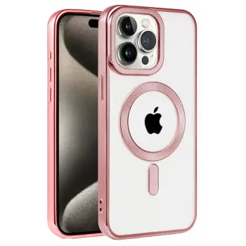 Newface Apple iPhone 14 Pro Max Kılıf Kronos Magsafe Kapak - Rose Gold