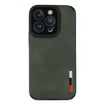 Newface Apple iPhone 14 Pro Max Kılıf Loop Deri Silikon - Yeşil