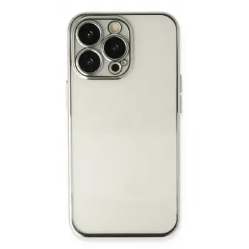 Newface Apple iPhone 14 Pro Max Kılıf Razer Lensli Silikon - Gümüş
