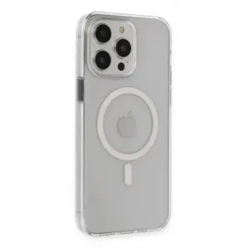 Newface Apple iPhone 14 Pro Max Kılıf Tron Şeffaf Magsafe Kapak - Şeffaf