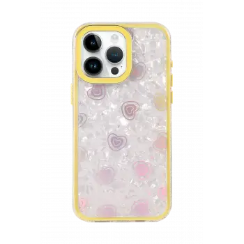 Newface Apple iPhone 14 Pro Max Lumi Desenli Kapak - Sarı