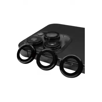 Newface Apple iPhone 14 Pro Max Raze Metal Kamera Lens - Siyah