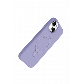 Newface Apple iPhone 15 Plus Regal Magsafe Standlı Kapak - Lila