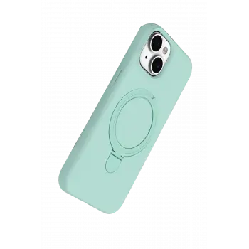 Newface Apple iPhone 15 Plus Regal Magsafe Standlı Kapak - Su Yeşili