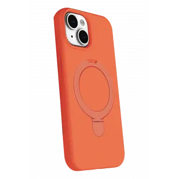 Newface Apple iPhone 15 Plus Regal Magsafe Standlı Kapak - Turuncu