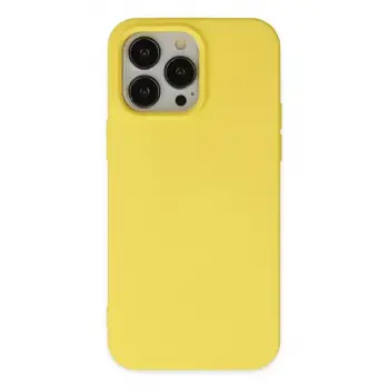 Newface Apple iPhone 15 Pro Kılıf Nano içi Kadife Silikon - Sarı