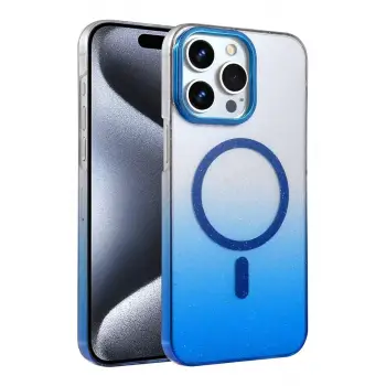 Newface Apple iPhone 15 Pro Max Glossy Magsafe Kapak - Mavi