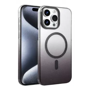 Newface Apple iPhone 15 Pro Max Glossy Magsafe Kapak - Siyah