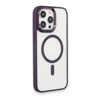 Newface Apple iPhone 15 Pro Max Kılıf Room Magneticsafe Silikon - Derin Mor
