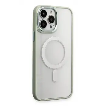 Newface Apple iPhone 15 Pro Max Kılıf Room Magneticsafe Silikon - Su Yeşili