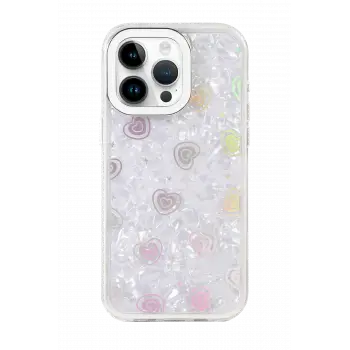 Newface Apple iPhone 15 Pro Max Lumi Desenli Kapak - Beyaz