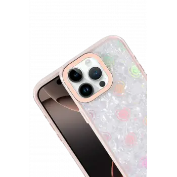 Newface Apple iPhone 15 Pro Max Lumi Desenli Kapak - Pembe