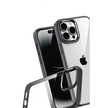 Newface Apple iPhone 15 Pro Max Razer Lensli Silikon - Siyah