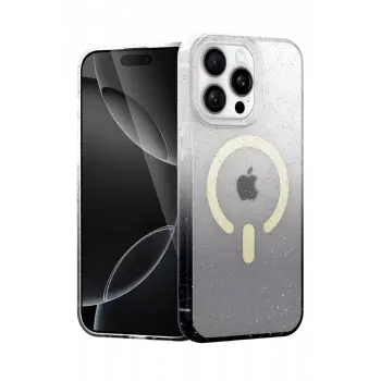 Newface Apple iPhone 15 Pro Pummel Shiny Magsafe Kapak - Siyah