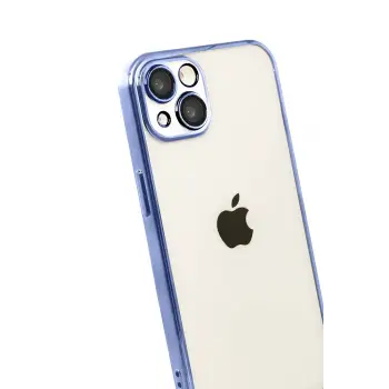 Newface Apple iPhone 15 Razer Lensli Silikon - Açık Mavi