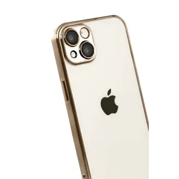 Newface Apple iPhone 15 Razer Lensli Silikon - Çöl Titanyum