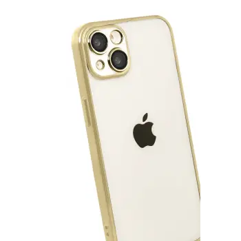 Newface Apple iPhone 15 Razer Lensli Silikon - Gold