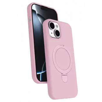 Newface Apple iPhone 15 Regal Magsafe Standlı Kapak - Açık Pembe