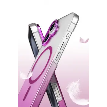 Newface Apple iPhone 16 Glossy Magsafe Kapak - Pembe