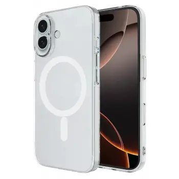 Newface Apple iPhone 16 Kılıf Magneticsafe Şeffaf Silikon - Şeffaf