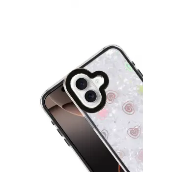Newface Apple iPhone 16 Lumi Desenli Kapak - Siyah
