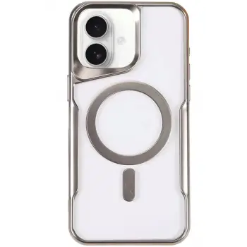 Newface Apple iPhone 16 Plus Kılıf Boyi Magsafe Silikon Kapak - Gümüş