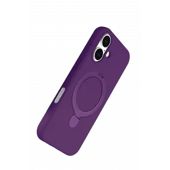 Newface Apple iPhone 16 Plus Regal Magsafe Standlı Kapak - Derin Mor