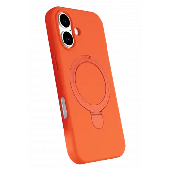 Newface Apple iPhone 16 Plus Regal Magsafe Standlı Kapak - Turuncu