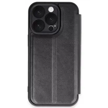 Newface Apple iPhone 16 Pro Max Kılıf Flip Cover - Siyah