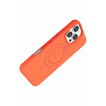 Newface Apple iPhone 16 Pro Regal Magsafe Standlı Kapak - Turuncu