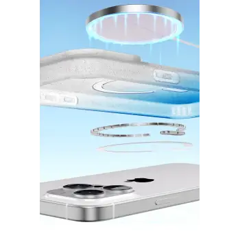 Newface Apple iPhone 16E Pummel Shiny Magsafe Kapak - Gold