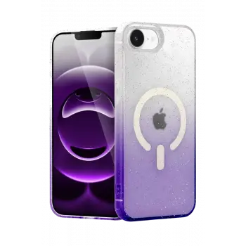 Newface Apple iPhone 16E Pummel Shiny Magsafe Kapak - Mor